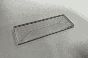 Sample microfluidic master pattern with prefabricated base